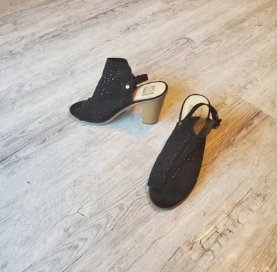 Dolce Vita DV Gamuza Peep Toe Botines Talla 9 Bohemio Eslinga Trasera Correa Ajustable Foto 1 de 4