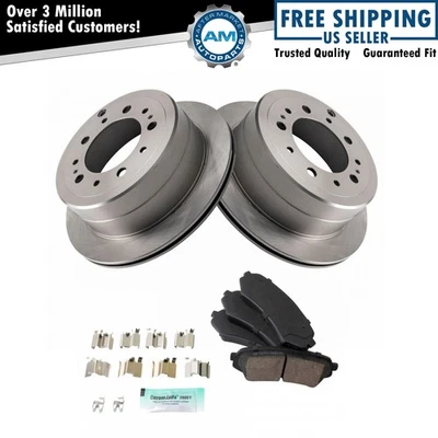 Kit de pastillas de freno y rotores traseros de cerámica para 98-07 Lexus LX470 Toyota Land Cruiser Foto 1 de 4