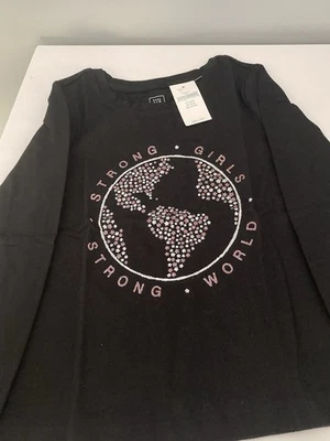 Baby Gap Toddler Girls  Long Sleeve Shirt  “Strong Girls Strong  World” 4T NWT - Image 1 of 2