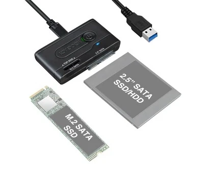 ICY Dock MB031U-1SMB 2.5" & M.2 SATA Hard Drive SSD to USB 3.2 Gen 1 Adapter - Image 1 of 4