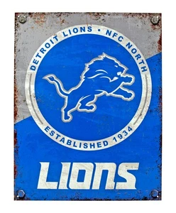 Detroit Lions NFL Football Garage Auto Speed Shop Man Cave Club Metal Sign - Picture 1 of 3