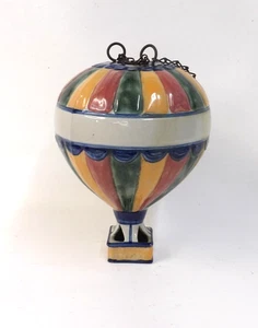 Louisville Gres Arte Cerámica Globo de Aire Caliente Colgante Alimentador de Pájaros - Imagen 1 de 5