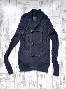 Cárdigan para hombre All Saints azul marino lino y algodón talla M - Imagen 1 de 13