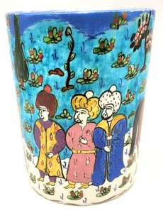 VTG Turkish Ceramic Pottery Cup Kutahya Marmara Gini Istanbul Handpainted - Picture 1 of 9