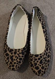 Leopard Print Ballet Flat Shoes Women Classic Pointed Low Heel Mules - Picture 1 of 1