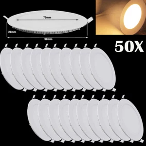 50 x 3 W LED pannello luce faretto da incasso rotondo LED plafoniera pannello bianco caldo - Foto 1 di 9