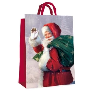 Christmas Reusable Bag Extra Large Strong For Present Gift Shopping Santa Design - Picture 1 of 4