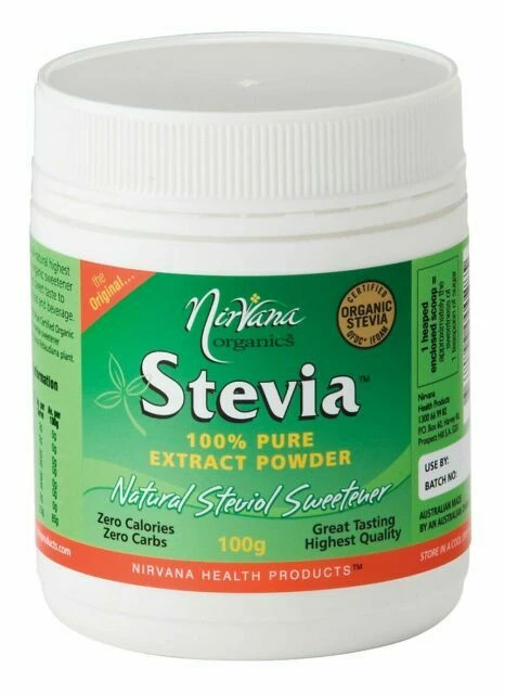 Nirvana Organics Pure Organic Stevia Extract Powder - 100g