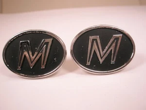 M Monogram Initial Letter Vintage LARGE HICKOK Cuff Links michael monte - Picture 1 of 8