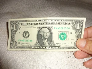 trinary note 1 dollar bill F44322232G - Picture 1 of 2
