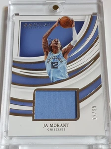 2021 Panini Immaculate Ja Morant #PATCH /99 Game Worn Jersey - Rare - Picture 1 of 4