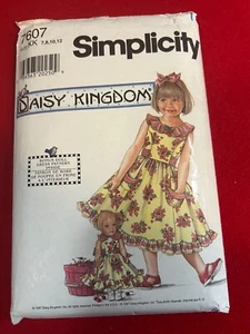 Simplicity 7607, Size 7-12, Girls ( child ) Dress, Doll Dress ( 17" doll ) Uncut - Picture 1 of 2