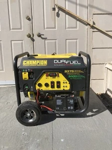 Portable CHAMPION 9375W/7500W Dual Fuel Generator Electric Start w/58 Hours Use - Picture 1 of 12