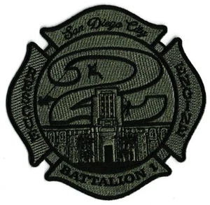 San Diego City Station 2 Battalion 1  - Subdued/Olive Fire Patch NEW - Picture 1 of 1