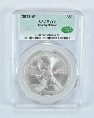 2012-W Infantry Soldier Commemorative Silver Dollar MS70 CAC - Image 1 of 4