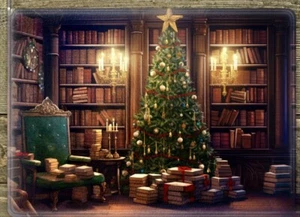 Handmade 8x11 Tempered Glass Cutting Board~Christmas~Library~Books~Kitchen~Gift - Picture 1 of 1