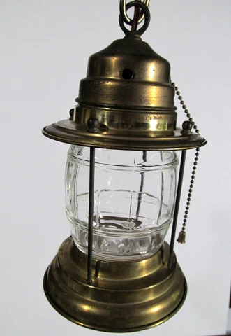 Vintage Brass Nautical Arts & Crafts Lantern Porch Light Ceiling lamp glass Cover