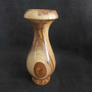 Flower Vase Olive wood hand Crafted from holy land 17cm - Picture 1 of 8
