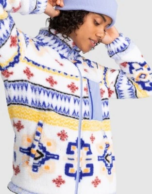 Roxy Alabama Técnico Polar Blanco Brillante Chandail Chaqueta Sudadera Talla Pequeña Foto 1 de 4