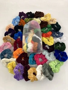 40 Assorted Pack Hair Scrunchies Velvet Scrunchy Bobbles Elastic Hair Bands - Picture 1 of 5
