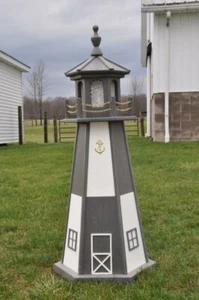 Large 39" Lighthouse Poly Vinyl Electric Yard Garden Decoration Outdoor - Picture 1 of 4