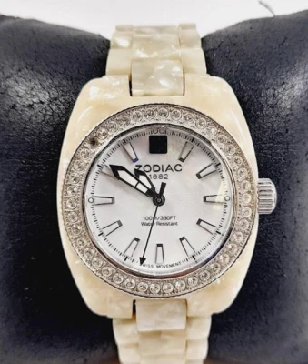 Zodiac Quartz Desert Falcon Crystal Halo & Resin Band Dress Watch - Image 1 of 4