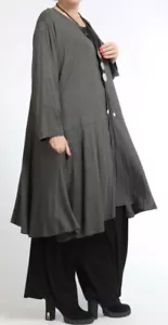 PLUS SIZE ANTHRACITE MOTTLED JERSEY 2 POCKETS A-LINE JACKET/TUNIC Size 20-24 - Picture 1 of 6