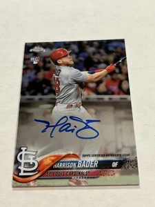 2018 TOPPS CHROME HARRISON BADER ON CARD ROOKIE WUTO CARDINALS YANKEES - Picture 1 of 2