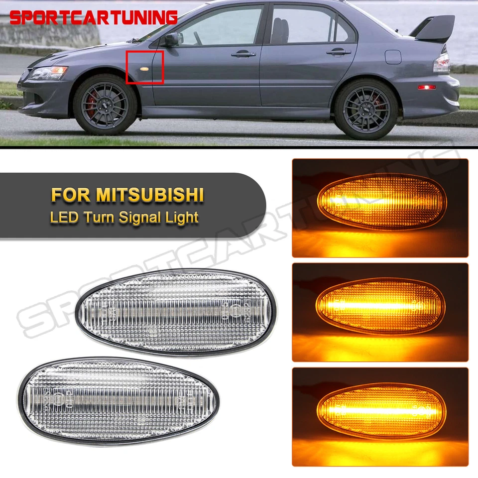 For 02-06 Mitsubishi Lancer 03-06 Outlander Front Side Marker Turn Signal Lights — 第 1/4 张图片