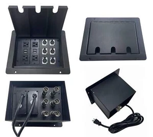 PROCRAFT GRANDE TAPA DE 3 ORIFICIOS ALIMENTACIÓN EMPOTRADA Escenario Bolsillo/Piso Caja con 2) CABLEADO - Imagen 1 de 7