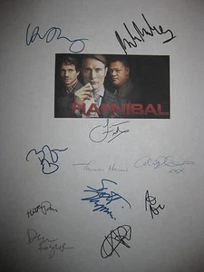 Hannibal Signed TV Script x11 Hugh Dancy Mads Mikkelsen Laurence Fishburne repnt - Picture 1 of 1