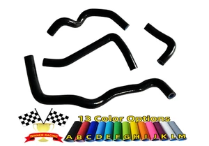 Silicone Heater Hose For Acura RSX Type S DC5 K20A 2002-2006 4PCS BLACK - Picture 1 of 5