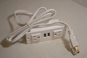 Toma de escritorio empotrada BAYU con 2 tomas de corriente y 2 USB blanca BY213-Q022 - Imagen 1 de 3