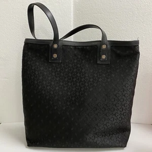 Céline Signature Canvas Black Leather Tote Vintage - Picture 1 of 22