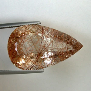 43,13 ct SCHIMMERNDES SELTENES UNBEHANDELTES RUTIL - NATÜRLICHES NATÜRLICHES QUARZ Birne 2398! - Bild 1 von 2