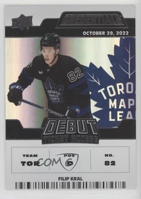 2022 Upper Deck Credentials Debut Ticket Access 537/999 Tier 1 Filip Kral Rookie - Image 1 of 3