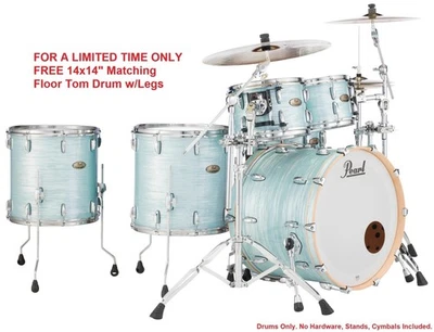Pearl STS Ice Blue Oyster 22/10/12/16 Drums Shells Pack Dealer FREE 14" FloorTom - Image 1 of 4