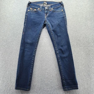 True Religion Jeans Womens 26 Blue Stella Skinny Horseshoe Pockets Made in USA - Picture 1 of 15