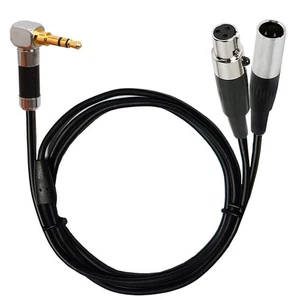 HTGuoji 3.5mm Right Angle Male Jack to 3 Pin Mini XLR Male and Female Cable - 1m - Picture 1 of 5