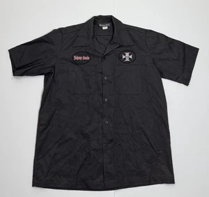 Johnny Suede Chopper Gray Button Up Work Shirt Mens Size Medium *Made In USA* - Picture 1 of 5