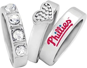 Official Game Time Philadelphia Phillies Stacked Gemstone Team 7.5" Rings - Picture 1 of 7