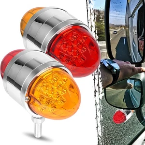 2X LED Marker Turn Signal Light Tail Indicator Outline Fender Truck RV Red Amber - Picture 1 of 9