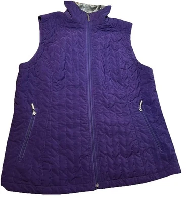 Chaleco acolchado Avenue Quilt Collection púrpura 14/16 bolsillos con cremallera Foto 1 de 4