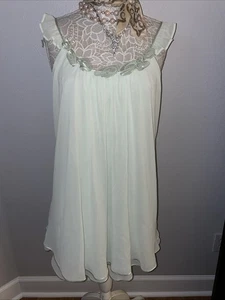 Oscar de la Renta XL Chiffon Babydoll Nachthemd Nachthemd Pink Label Grün - Bild 1 von 12