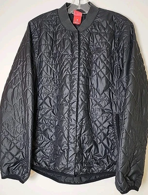 Nike Insulated Primaloft Jacket Men's Large Black Quilted Snap Front Minimalist - Image 1 of 4