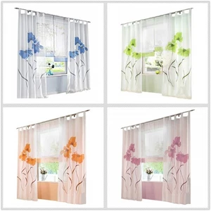 Vorhang Wohnzimmer Gardinen mit Schlaufen Stores Schlaufenschal Transparent - Bild 1 von 28