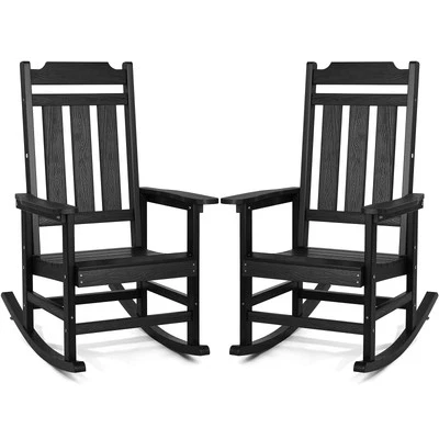 VEVOR Balancín de Porche HIPS Exterior Mecedora Respaldo Alto 2 piezas 400 libras Peso Foto 1 de 4