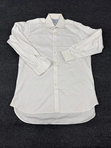 Charles Tyrwhitt Classic Dress Shirt 15.5/33 Green Pink Stripe Cotton Non Iron - Picture 1 of 7