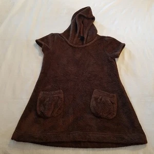 Gap girls XXL brown plush swim cover up has pockets & hood VGUC - Picture 1 of 4