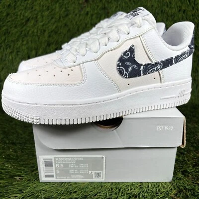 Nike Air Force 1 Low '07 ESS Women's 6.5 'White Black Paisley' DH4406 101 - Image 1 of 4